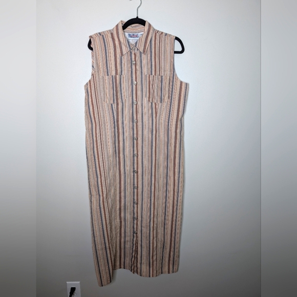 bill blass Dresses & Skirts - Bill Blass Striped Button Down Vintage Dress sz L